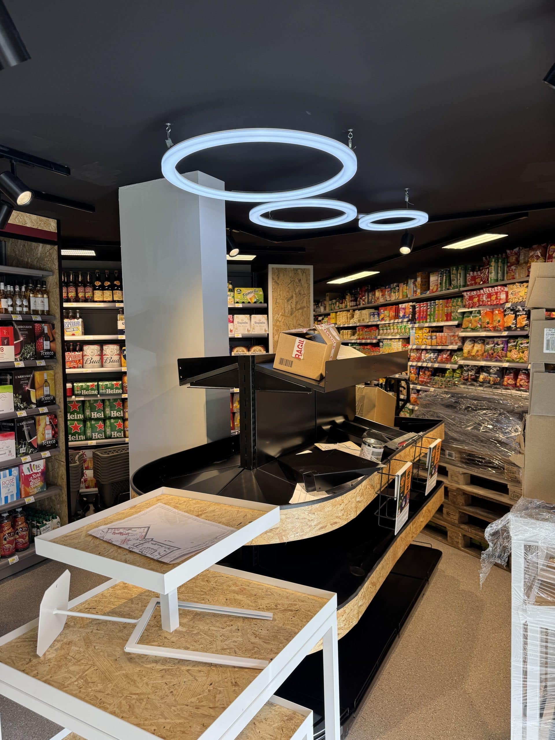 Zone de caisse d'un magasin